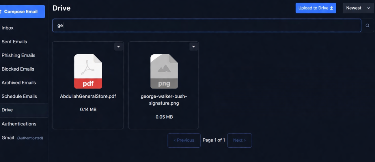 upload attachment and share with emails