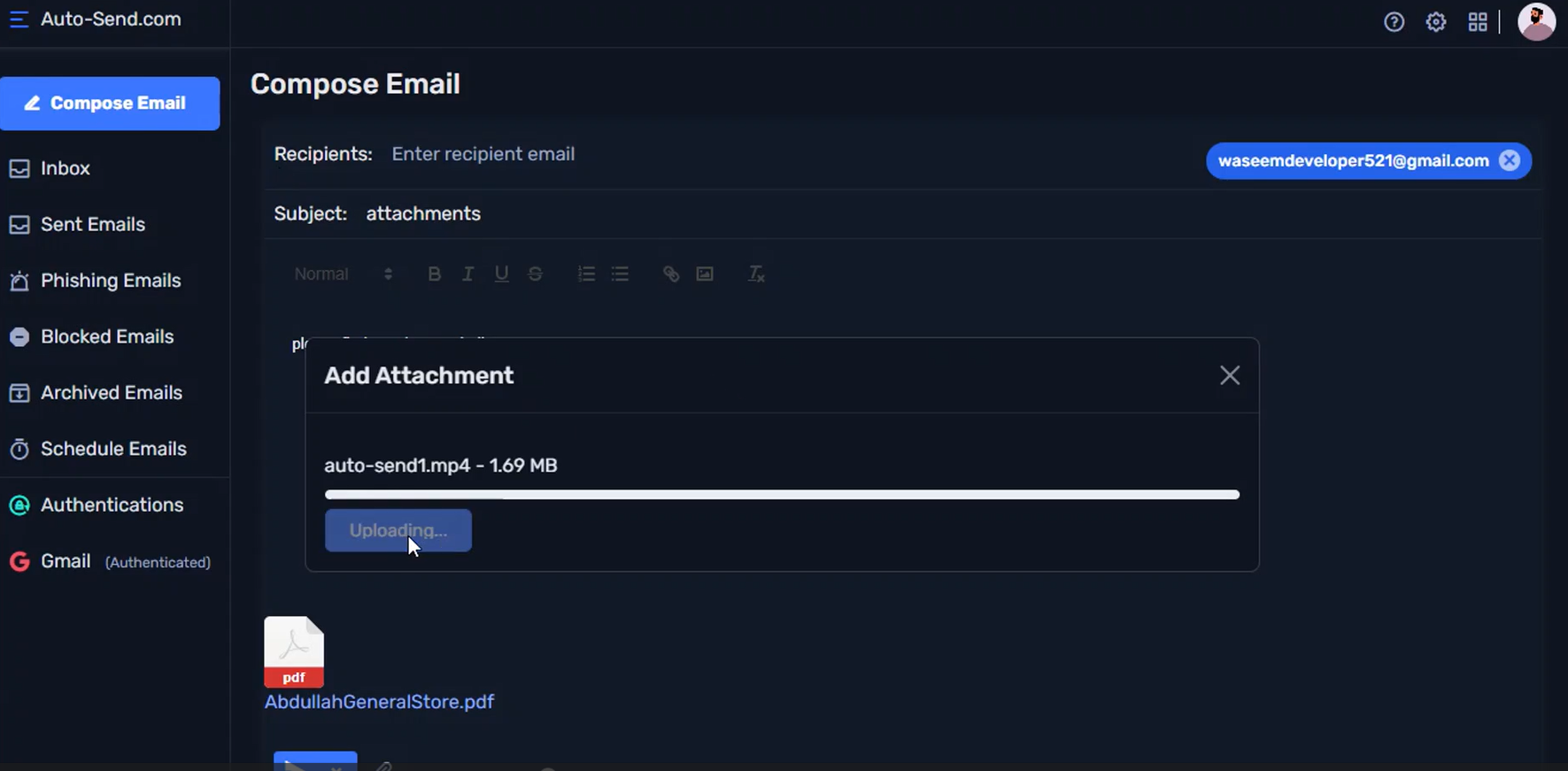 upload attachment to s3